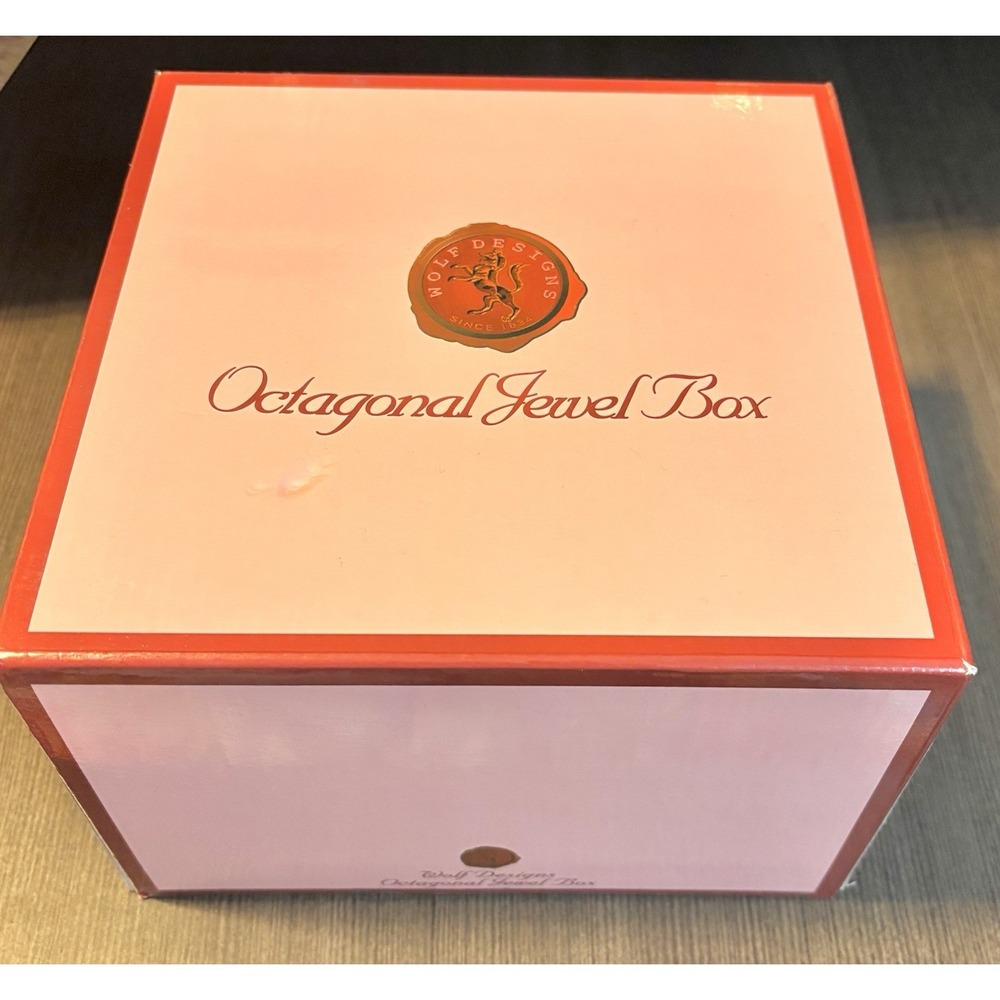 Vintage , New in Box Octagonal 1998 Wolf Jewel Box